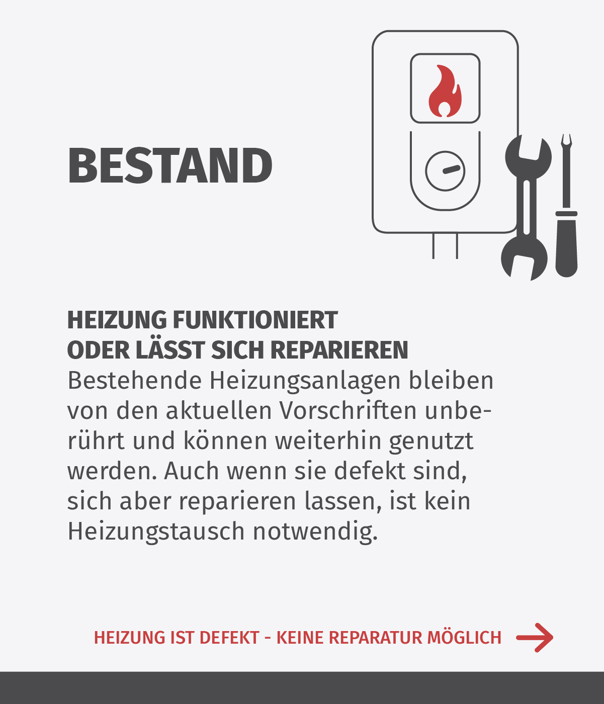  BESTANDSGEBÄUDE  Heizung funktioniert oder lässt sich reparieren Kein Heizungstausch notwendig  