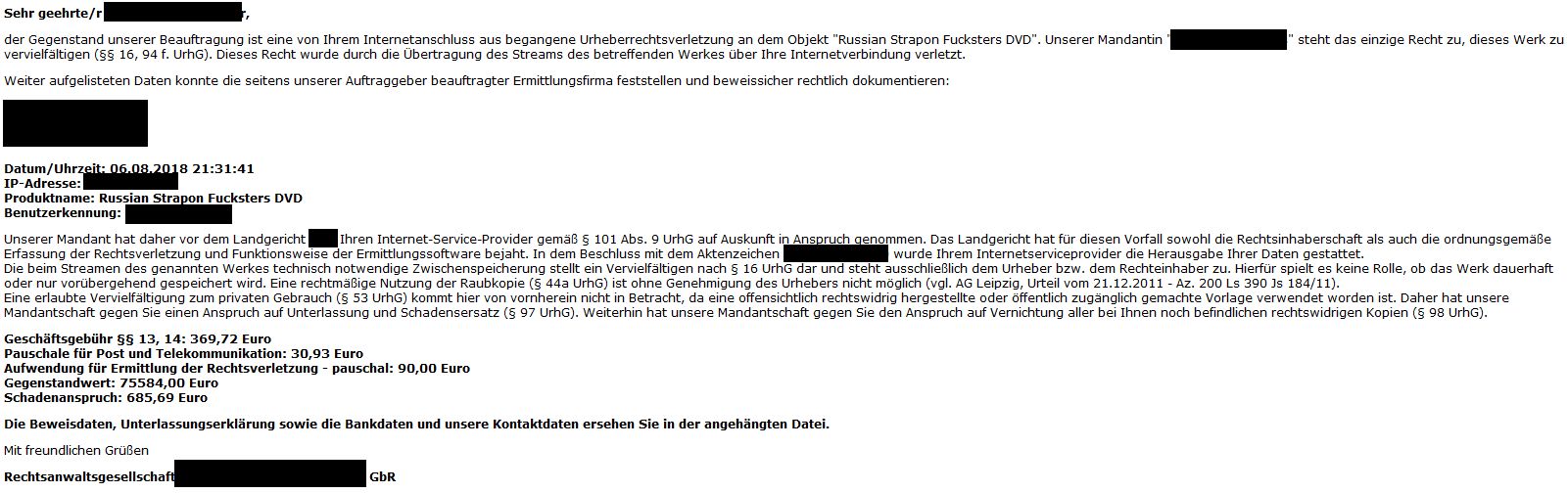 Phishing Urheberrechtsverletzung