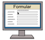 Computerbildschirm mit Formular