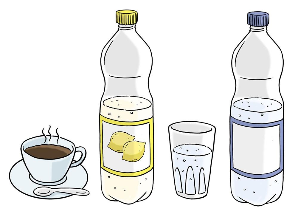 2 Flaschen und 2 Gläser