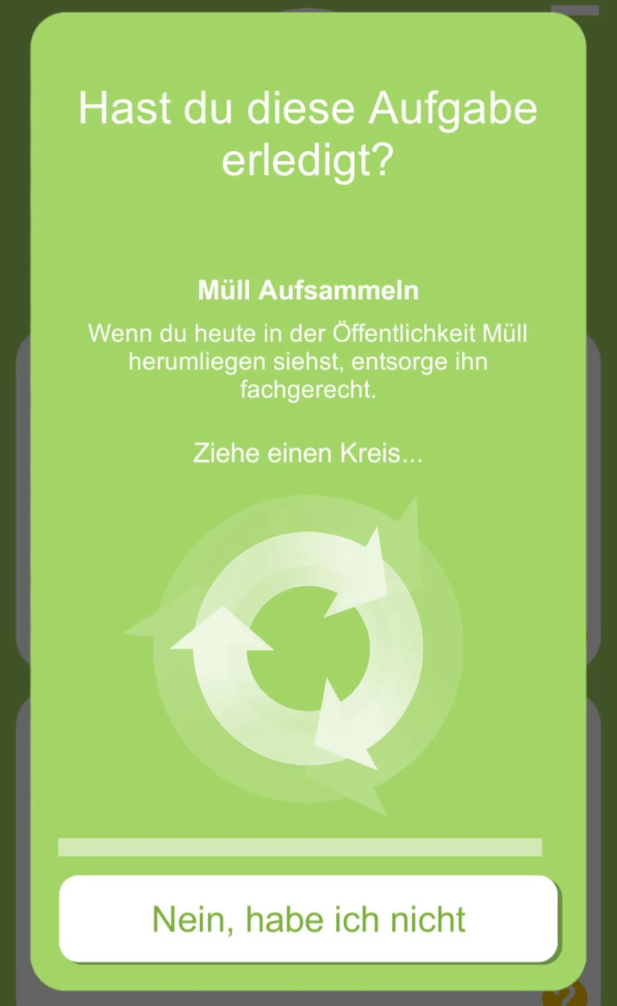 Screenshot Go Green Challenge App