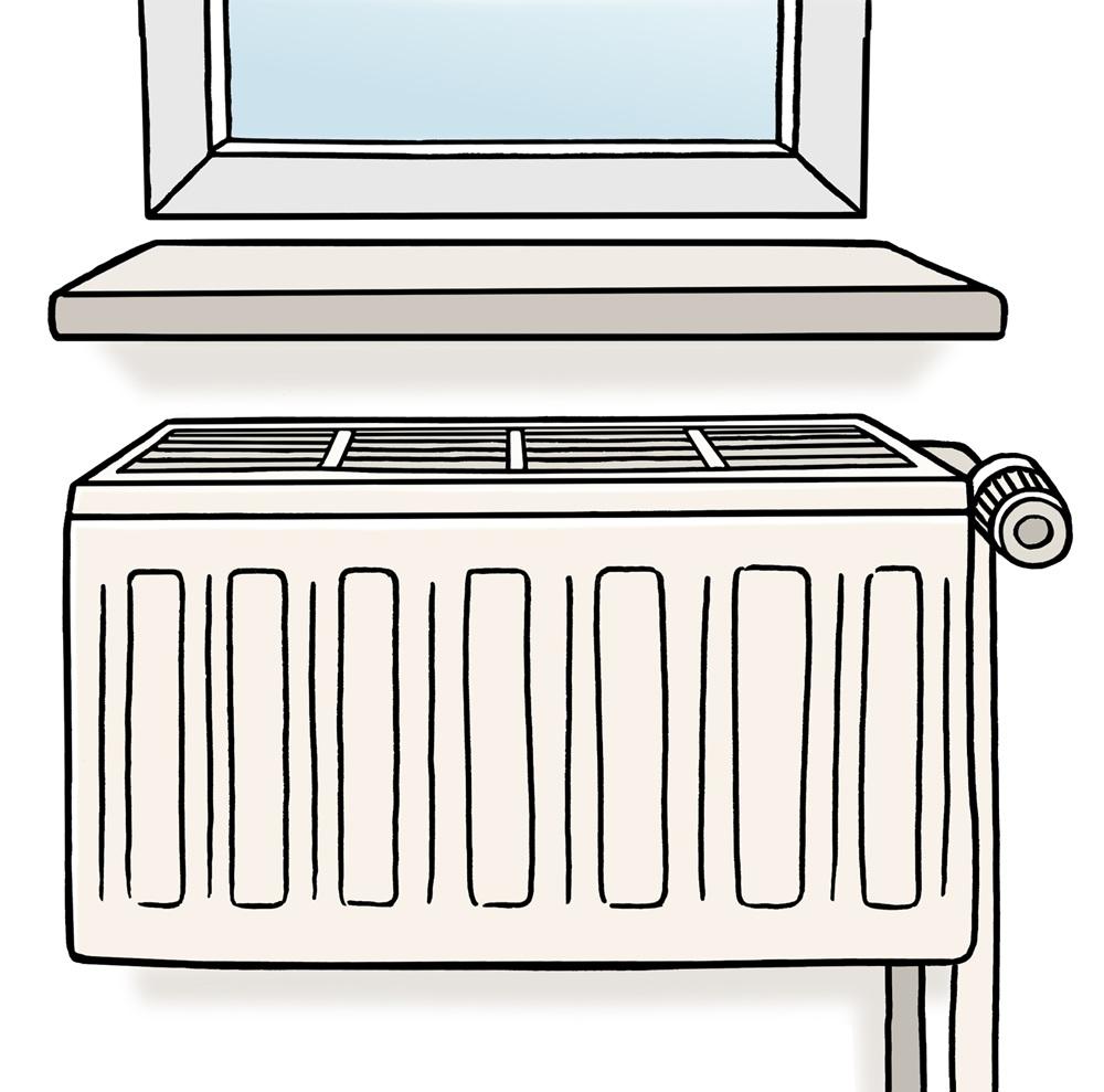 Heizung unter dem Fenster