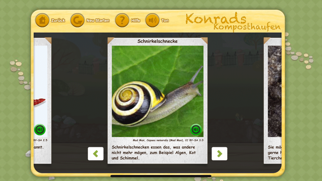 Screenshot der App "Konrads Kompost"