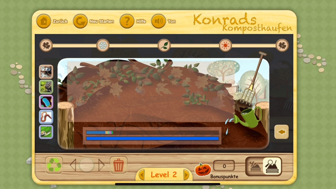 Screenshot der App "Konrads Kompost"