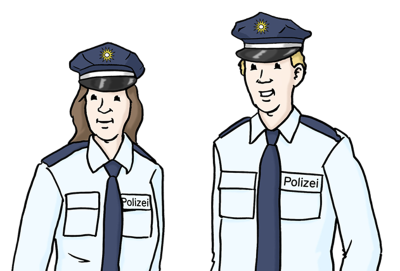 zwei Polizisten Oberkörper