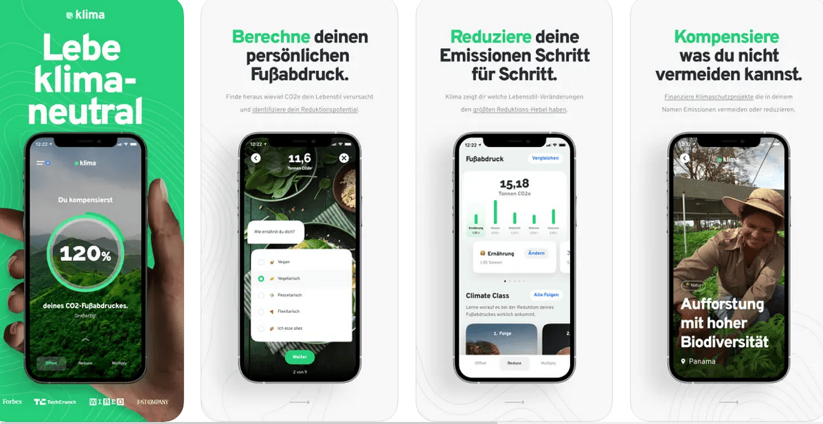 App Screenshot Klima / App Store 