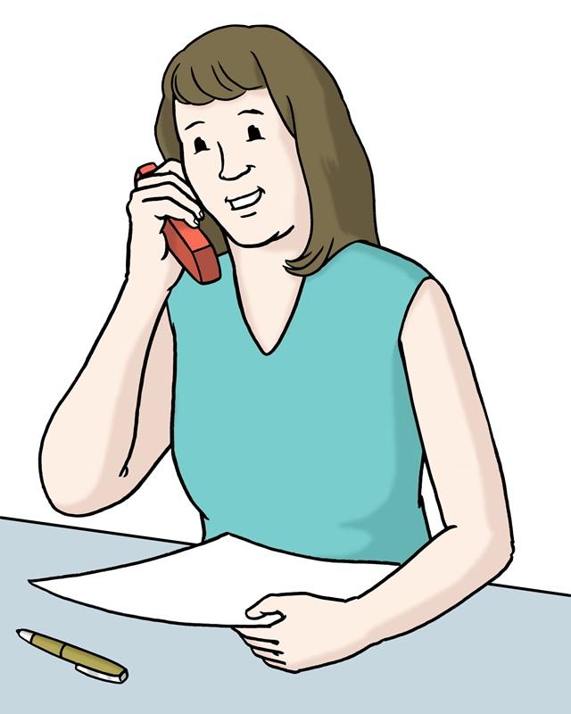 Frau am Telefon 