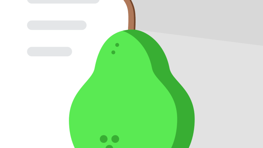 Screenshot des App-Logos von "Saisonkalender: Obst & Gemüse" mit Illustration einer Birne