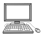 Grafik: Ein PC mit Maus und Tastatur