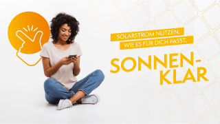 Kampagnenbild Sonnenklar Frau mit Handy in der Hand