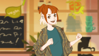 Illustration einer Teenagerin, die Protagonistin der App "Little Impacts"